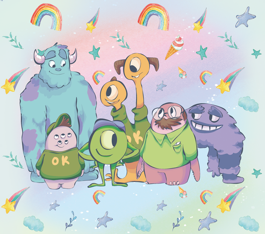 378 Rainbow Monster Friends with Tumbler