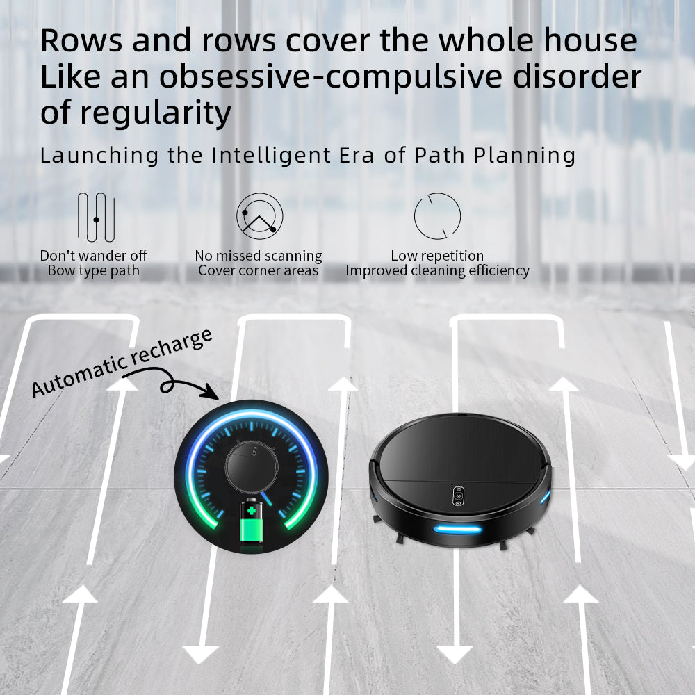 Household Automatic Robotic Sweeper APP Rechargeable Floor Robot Vacuum Cleaner Smart WIFI Floor House Cleaning Mopping---D2-007